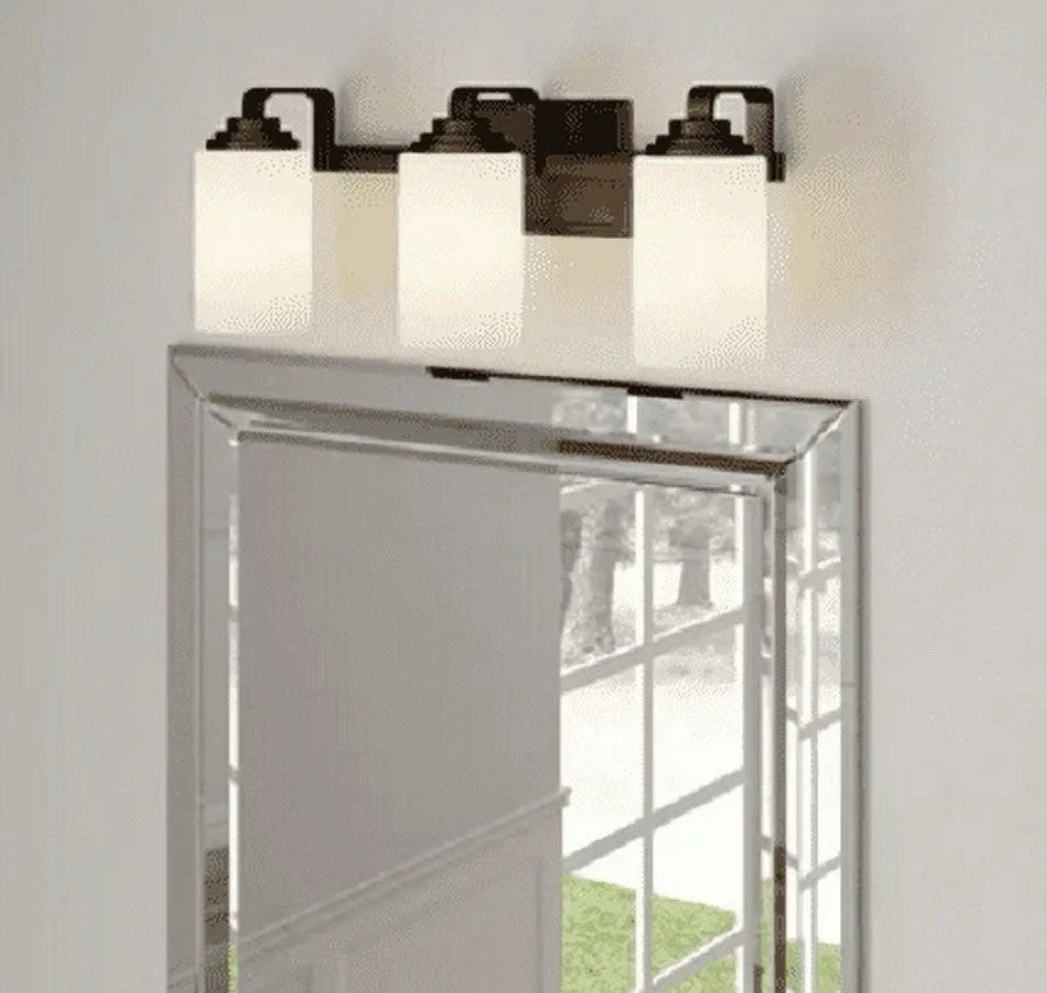 Hampton Bay Moreno 3-Light Bathroom Vanity Light, Oil-Rubbed Bronze, 21” - NEW0