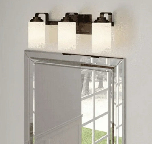 Hampton Bay Moreno 3-Light Bathroom Vanity Light, Oil-Rubbed Bronze, 21” - NEW0