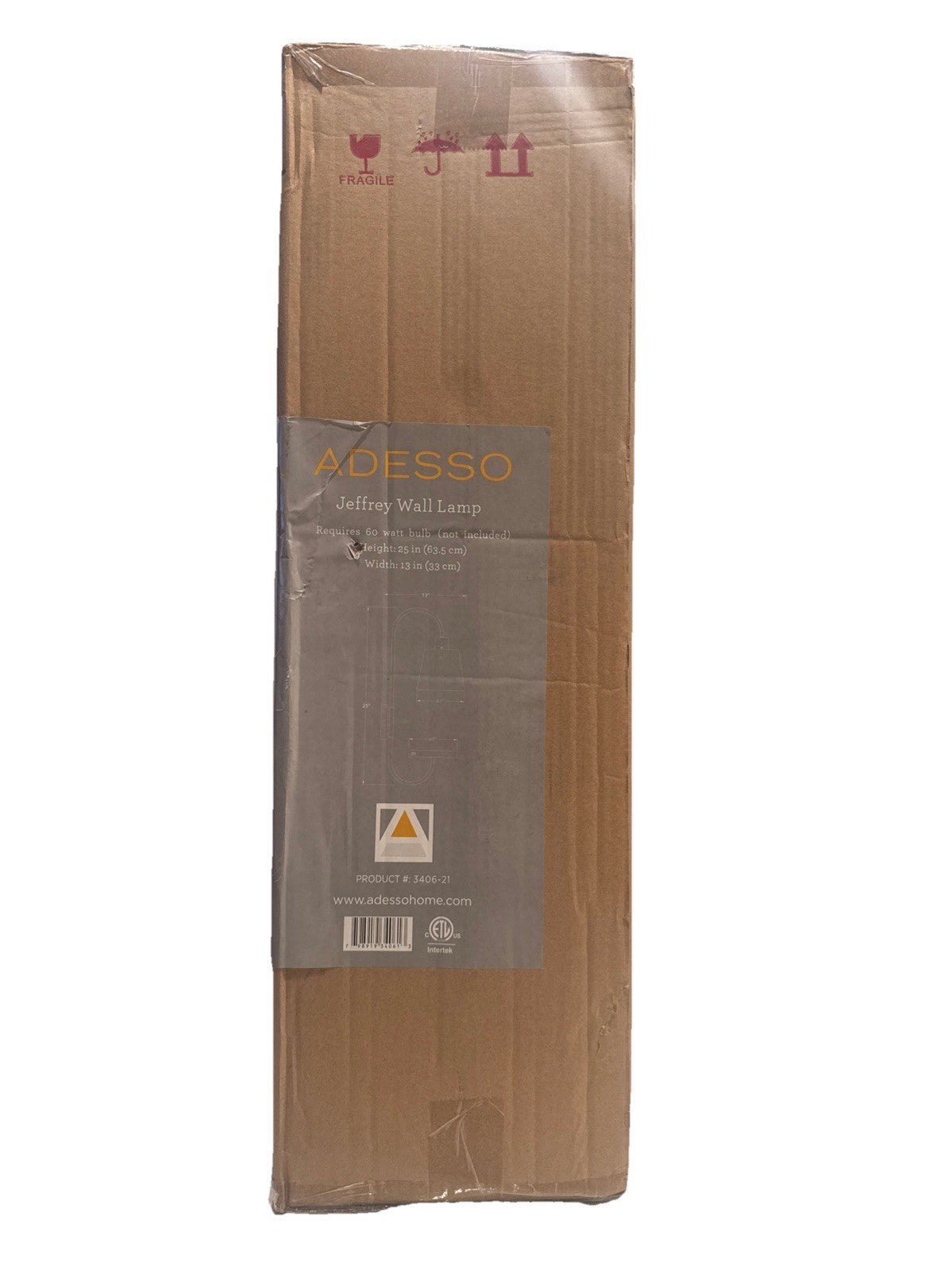 Adesso Jeffrey Modern Wall Lamp, Black/Brass with Wood and USB Port - NEW3