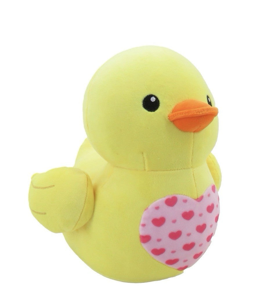 Linzy Yellow Duck Plush 12” Soft Stuffed Animal with Heart Valentine Gift1