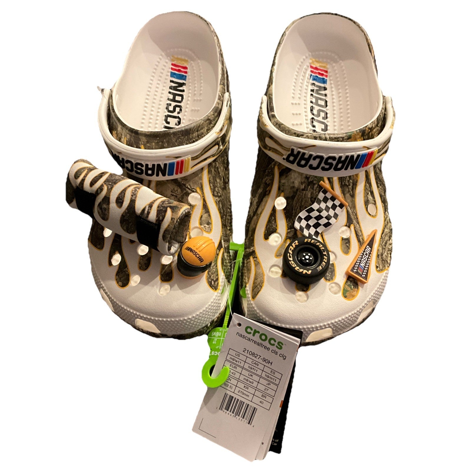 Crocs NASCAR Realtree Clog Camouflage Unisex US M9 W11 New with Tags Charms3