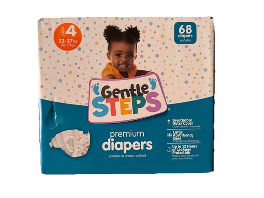 Gentle Steps Diapers Premium Size 4 - Ct 68 New0