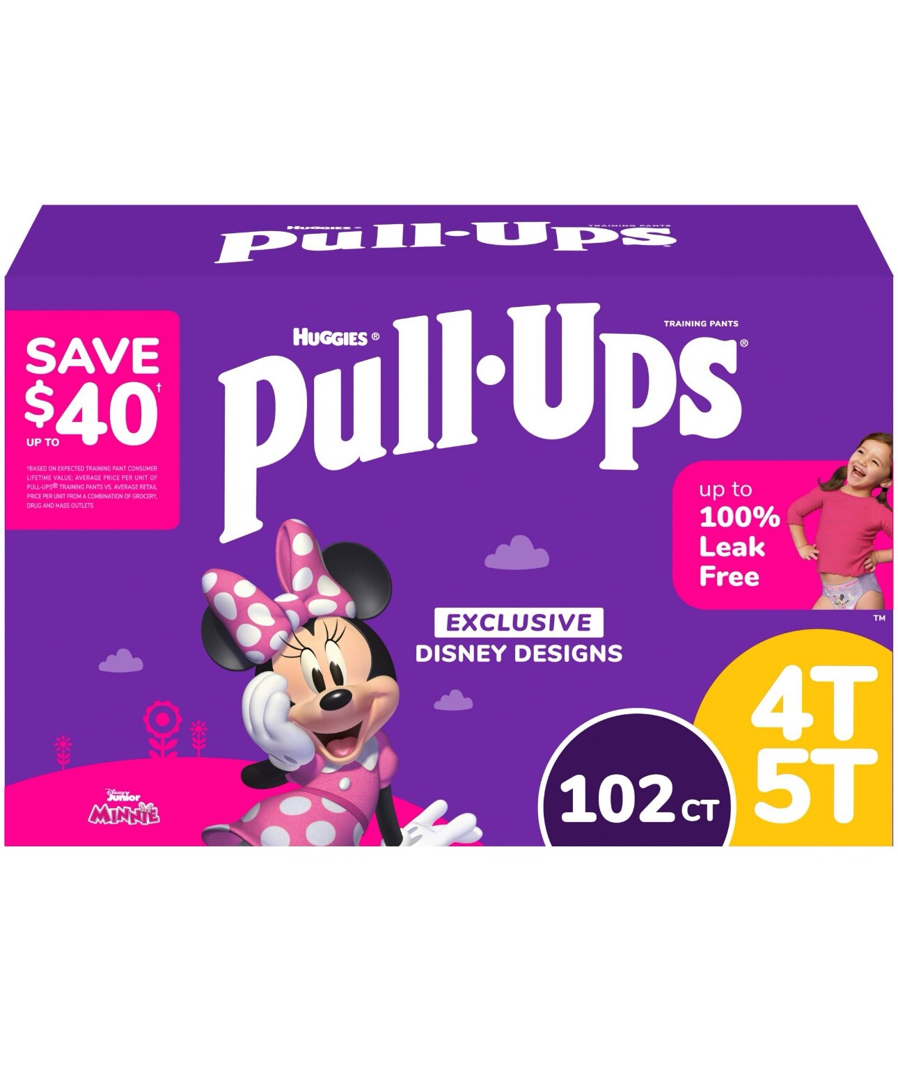 Huggies Pull-Ups Potty Training Pants for Girls, 4T-5T 35-50 Pounds (102 Count)0