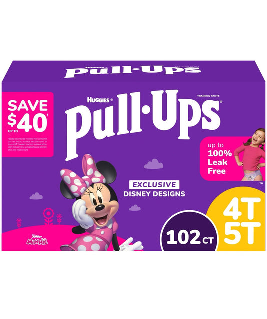 Huggies Pull-Ups Potty Training Pants for Girls, 4T-5T 35-50 Pounds (102 Count)0