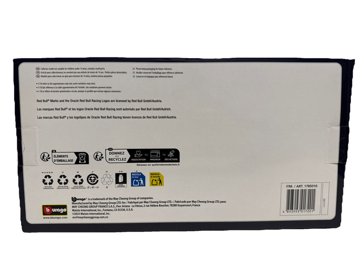 Bburago 1:18 Oracle Red Bull RB19 F1 Max Verstappen Austin GP Diecast3