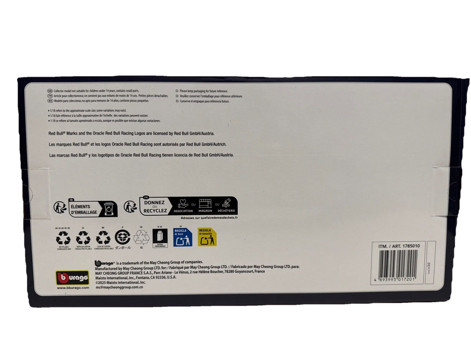 Bburago 1:18 Oracle Red Bull RB19 F1 Max Verstappen Austin GP Diecast3