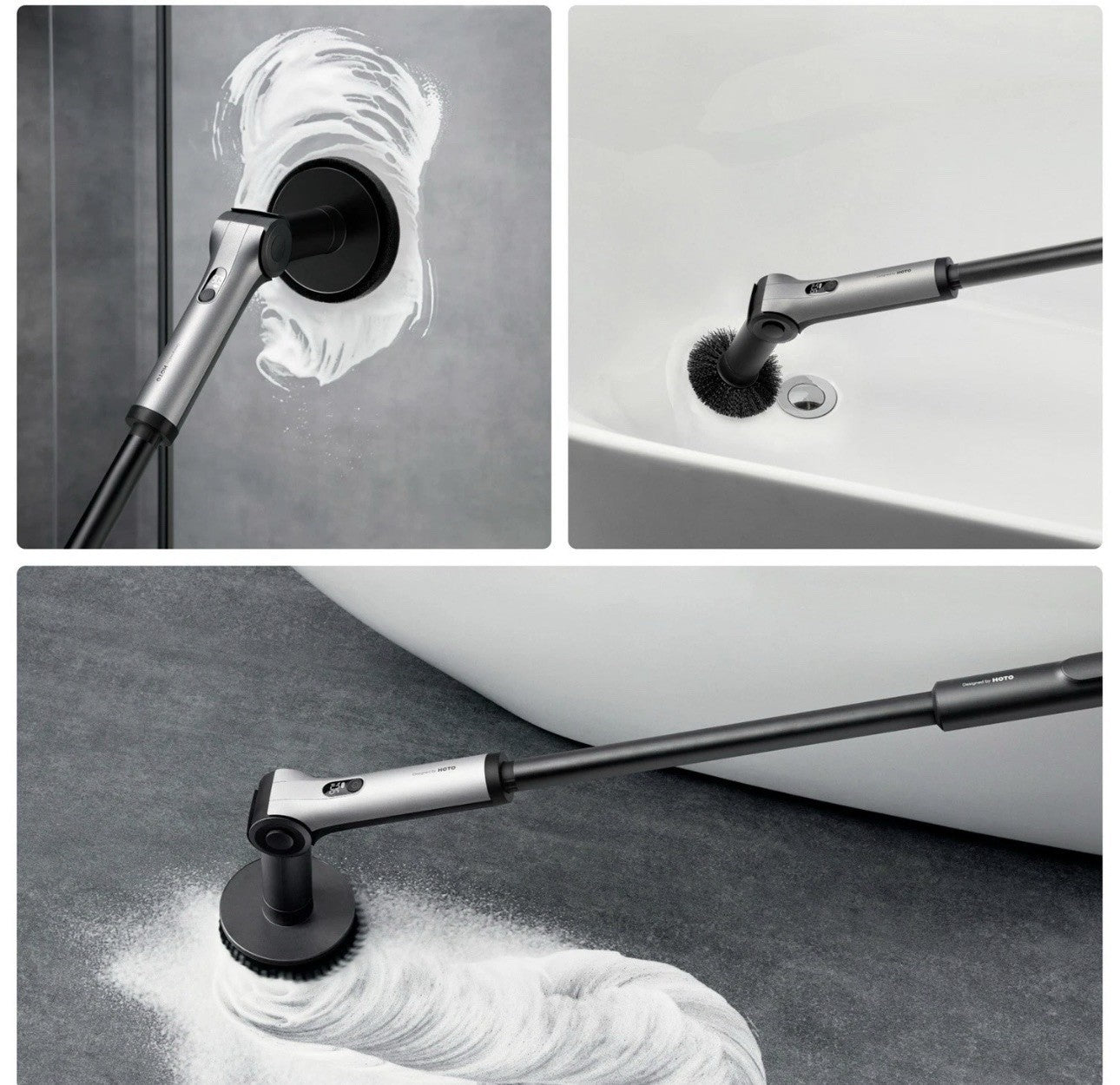 HOTO Flexi Cordless Spin Scrubber Electric Cleaning Brush 8 Heads3