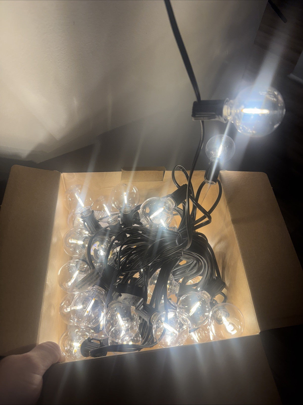 50FT Outdoor LED String Lights G40 50 Bulbs +5 Spare Waterproof Patio Lights5