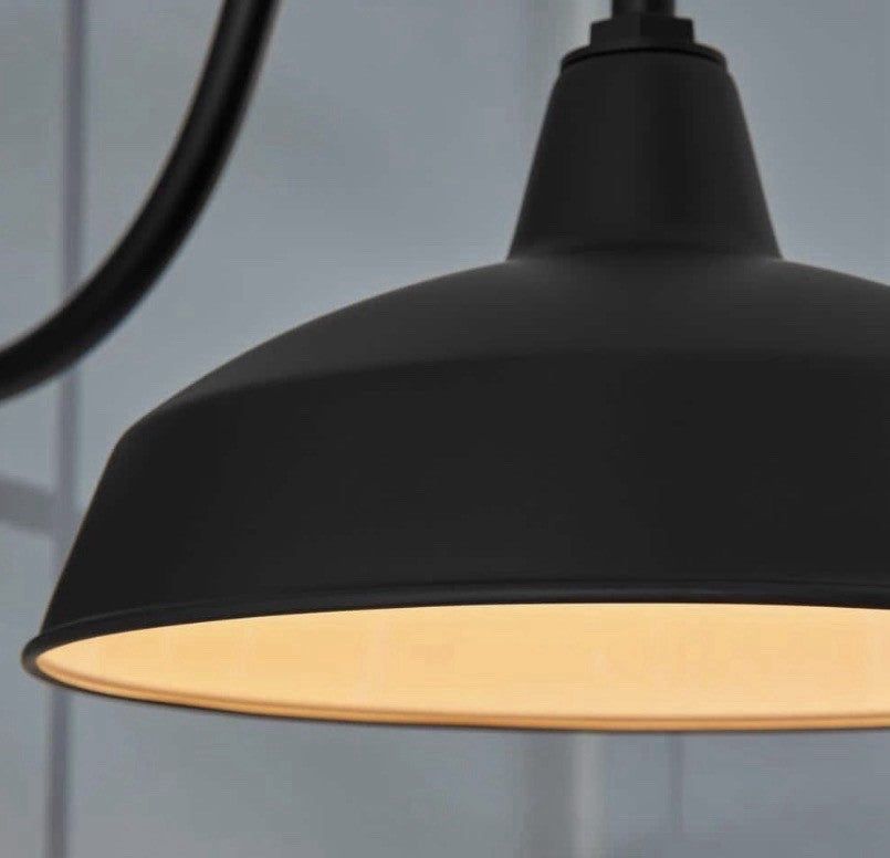 Hampton Bay Easton 14” Outdoor Wall Light Matte Black Barn Lantern Wall Sconce4