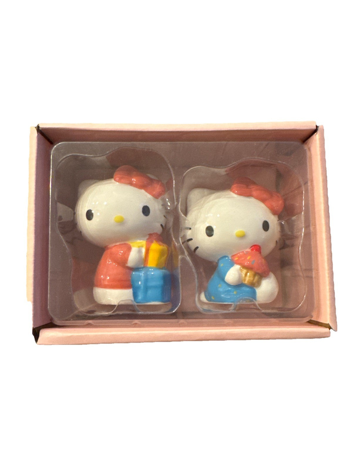 Hello Kitty Birthday Candle Holder Set 2pcs Blue Sky Sanrio Ceramic Pink1