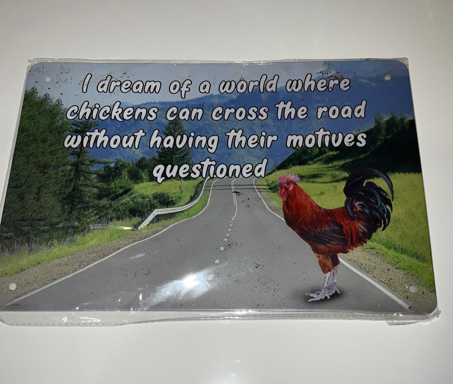 Personalized tinplate sign of chickens, gifts for chicken lovers0