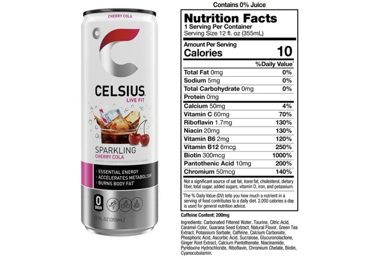 CELSIUS Sparkling Cherry Cola Energy Drink 12oz Cans | 12 Pack | Sugar Free2