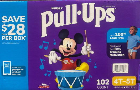 Huggies Pull Ups Training Pants for Boys Size 4T/5T (38-50 lbs) 102 Count - NEW0