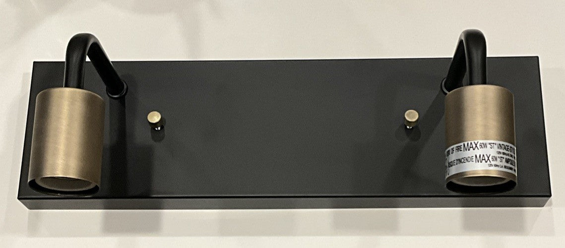 Hampton Bay 2-Light Vanity Bathroom Wall Light Matte Black Bronze 14.58”3