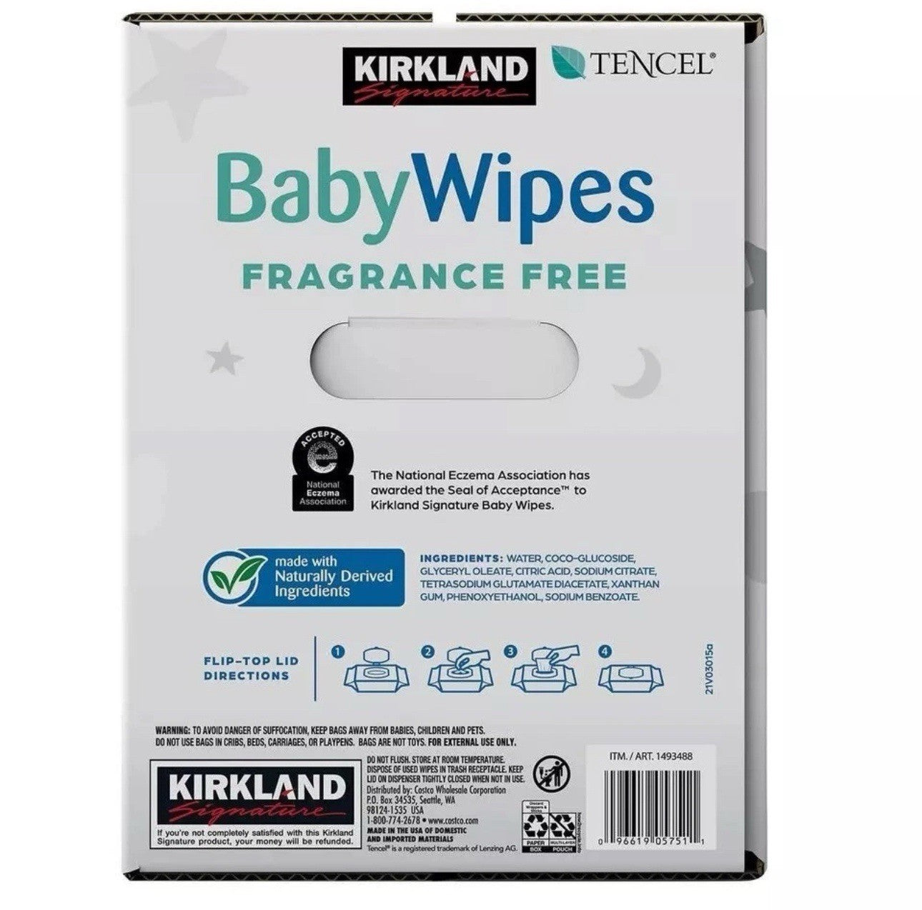 Kirkland Signature Baby Wipes Fragrance Free, 900 Ct, Plant-Based Fibers - NEW1