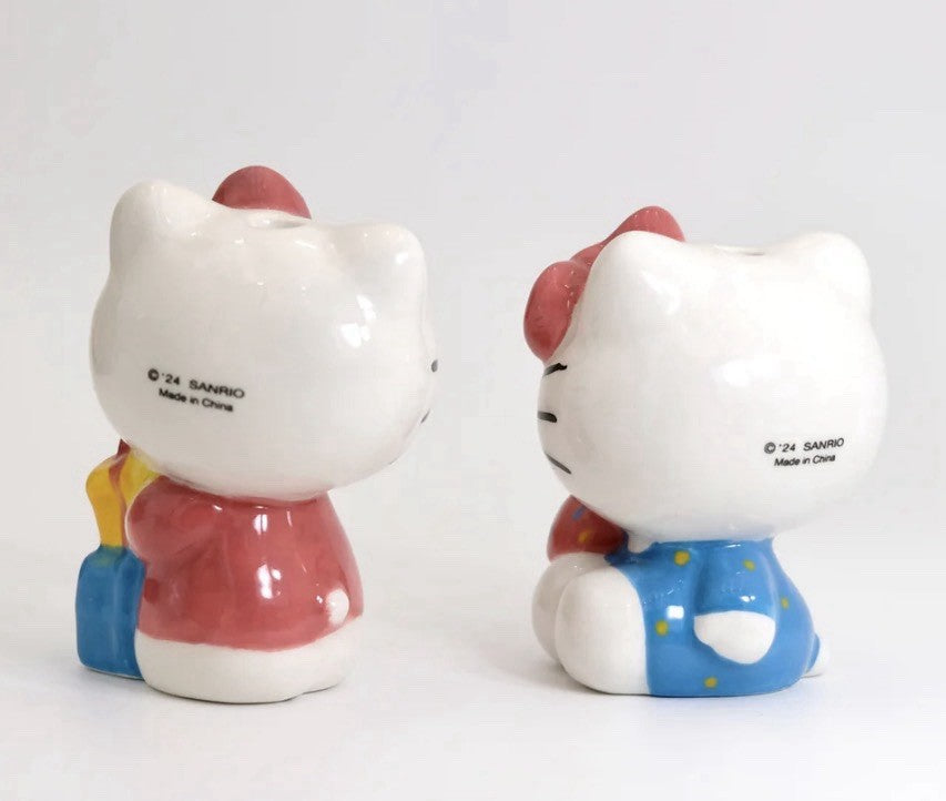 Hello Kitty Birthday Candle Holder Set 2pcs Blue Sky Sanrio Ceramic Pink3