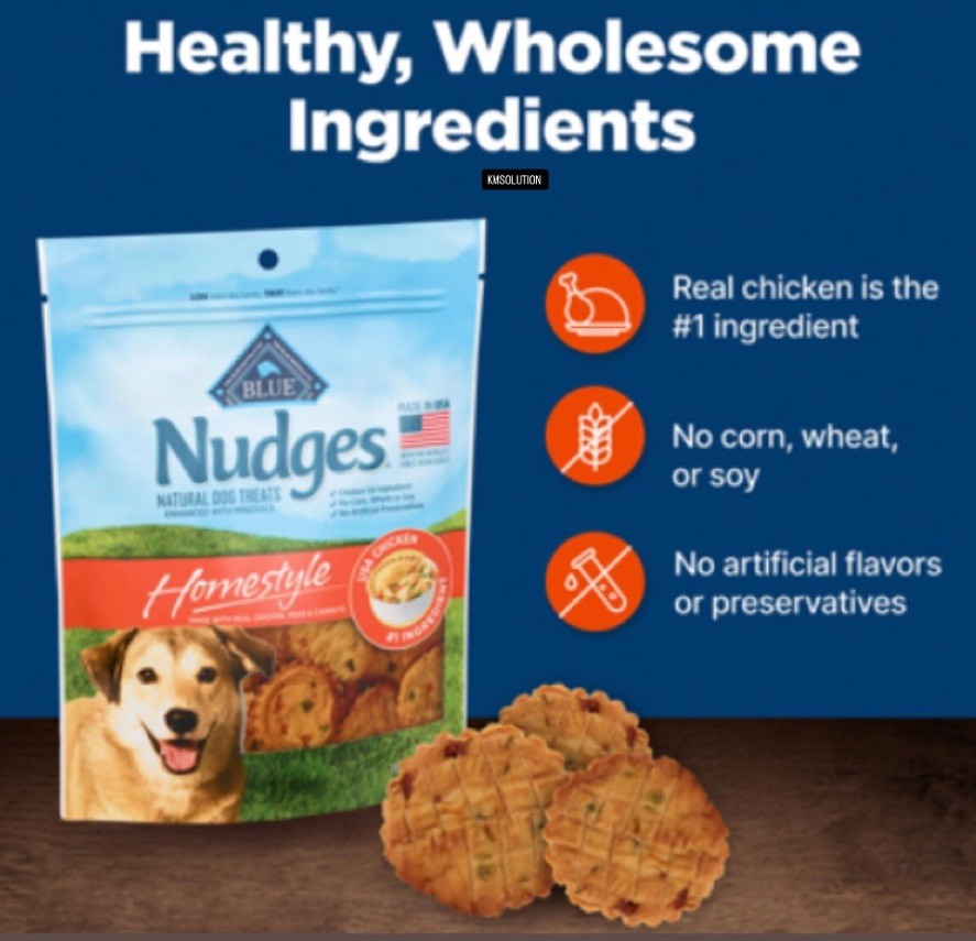 Blue Buffalo Nudges Homestyle Natural Dog Treats Chicken 40 Oz - NEW4