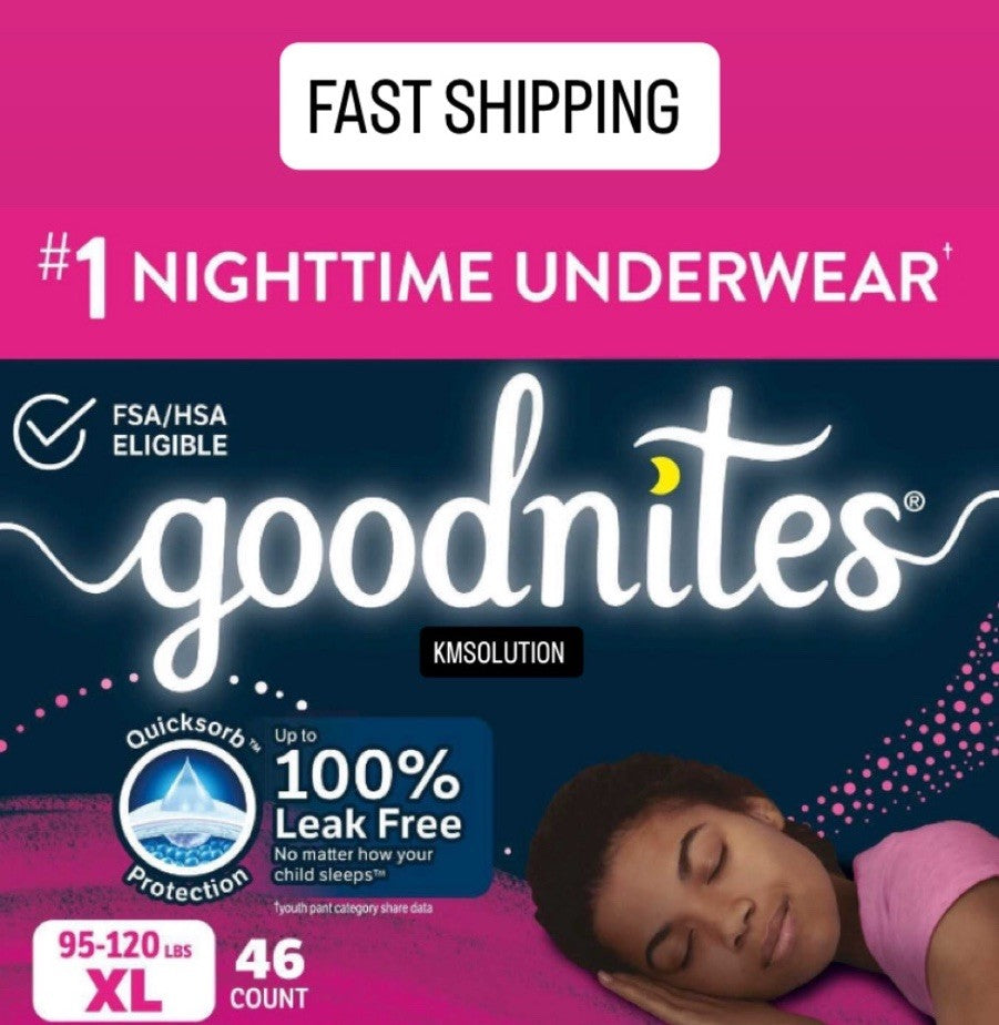 Goodnites Nighttime Bedwetting Underwear For Girls Size XL (95-120 lbs) 46 Count0