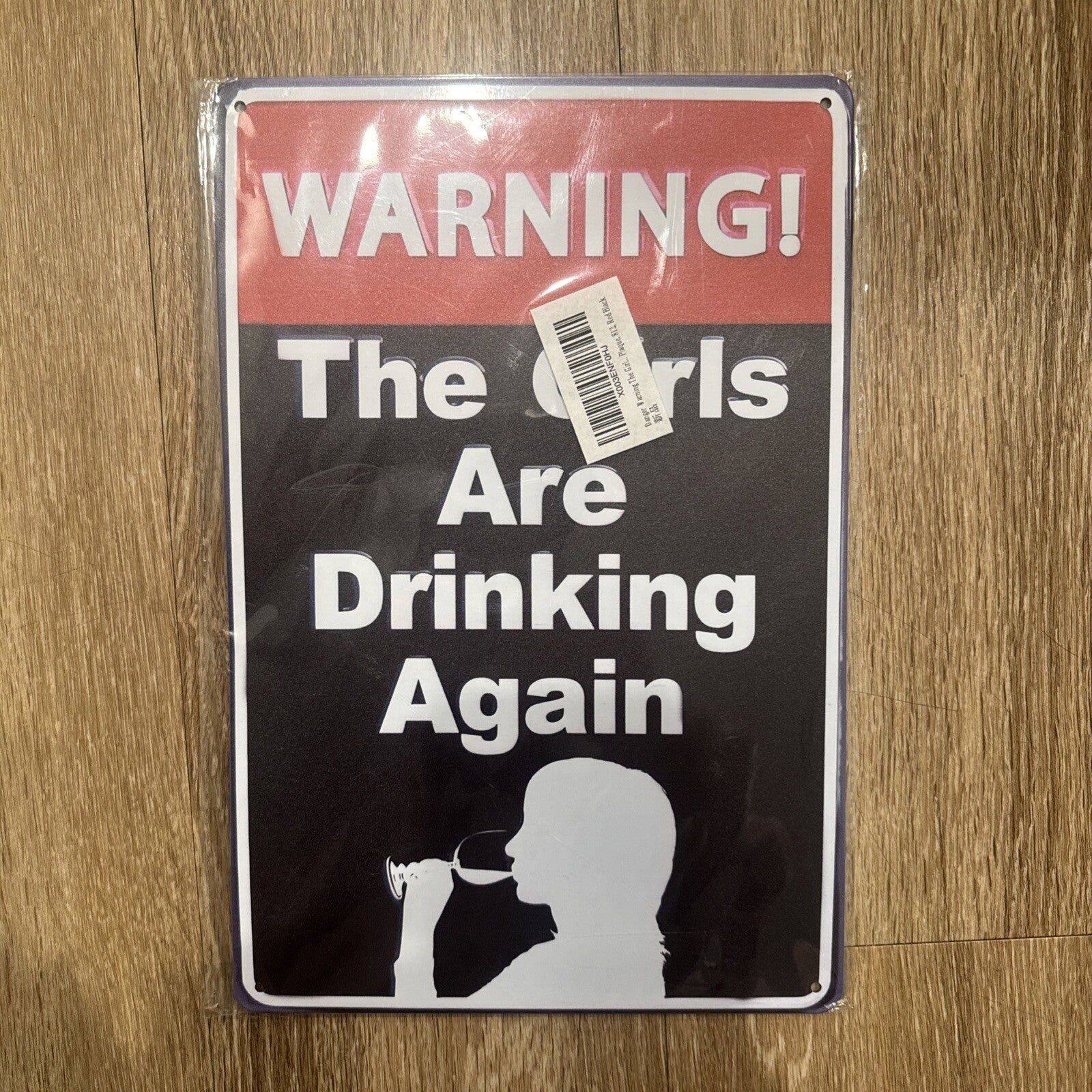 Funny Warning Girls Drinking Metal Sign Novelty Party Bar Pub Wall Decor 8x123
