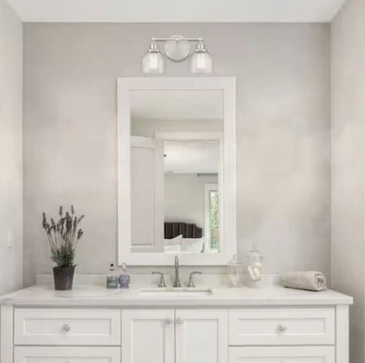 Home Decorators Evelyn 2-Light Bath Vanity Light Brushed Nickel Clear Glass1