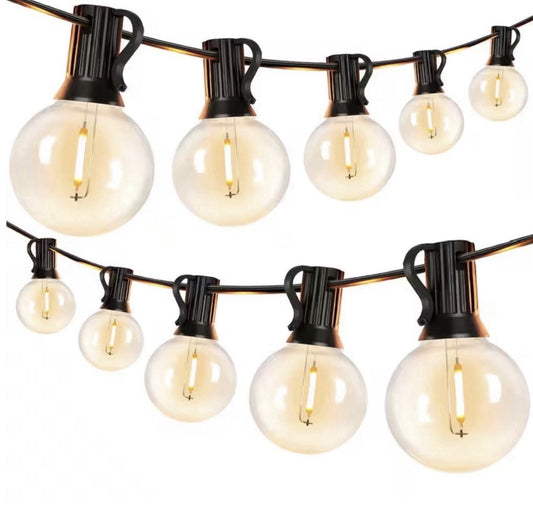 50FT Outdoor LED String Lights G40 50 Bulbs +5 Spare Waterproof Patio Lights0