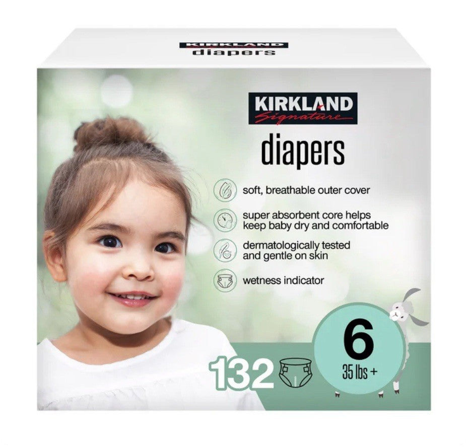 Kirkland Signature Baby Diapers Size 6  (35+ lbs) 132 Count - New & Sealed0