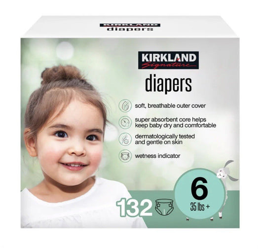 Kirkland Signature Baby Diapers Size 6  (35+ lbs) 132 Count - New & Sealed0