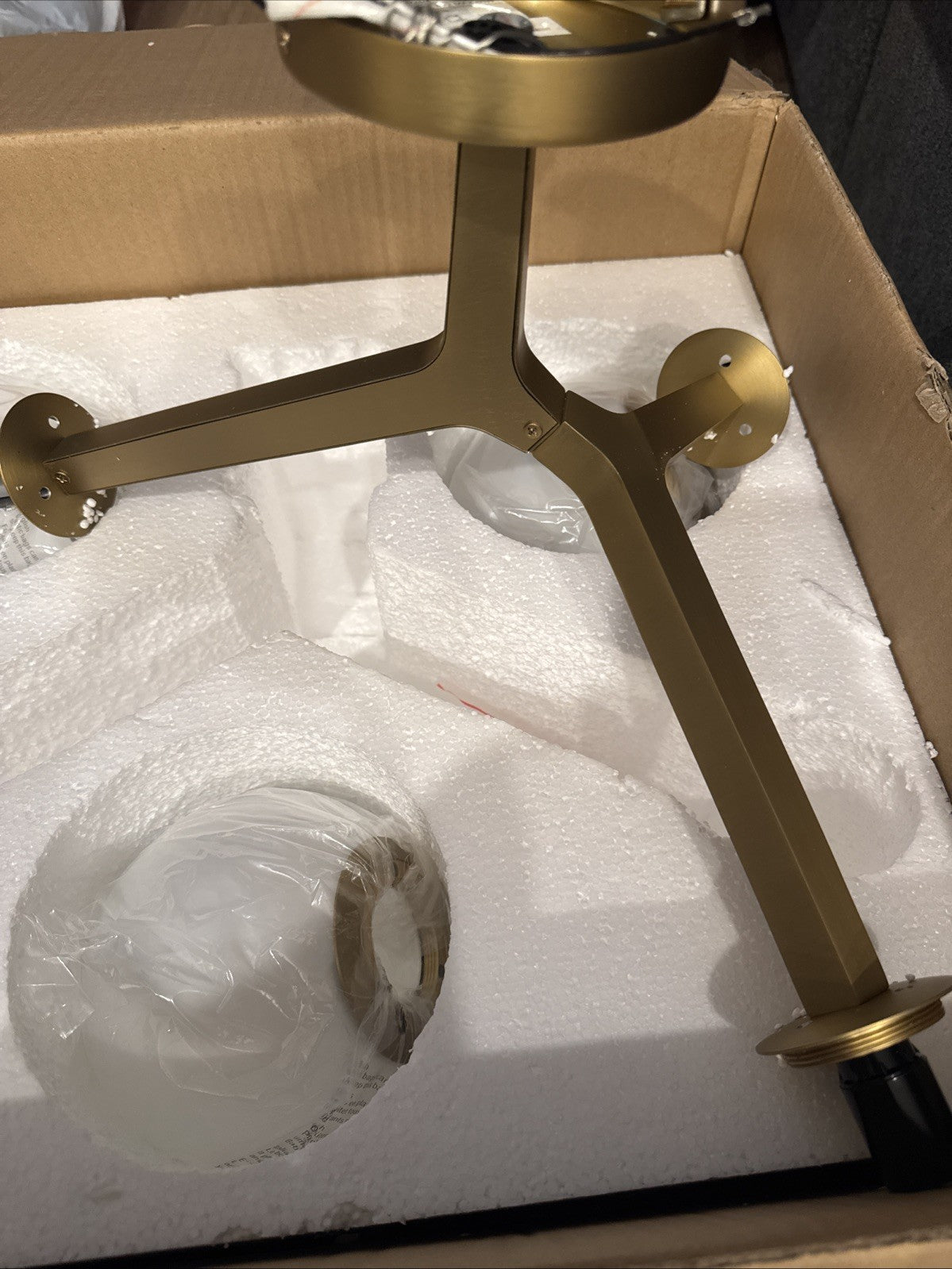 Sputnik Ceiling Light 3-Light Gold Semi Flush Glass Globe E128
