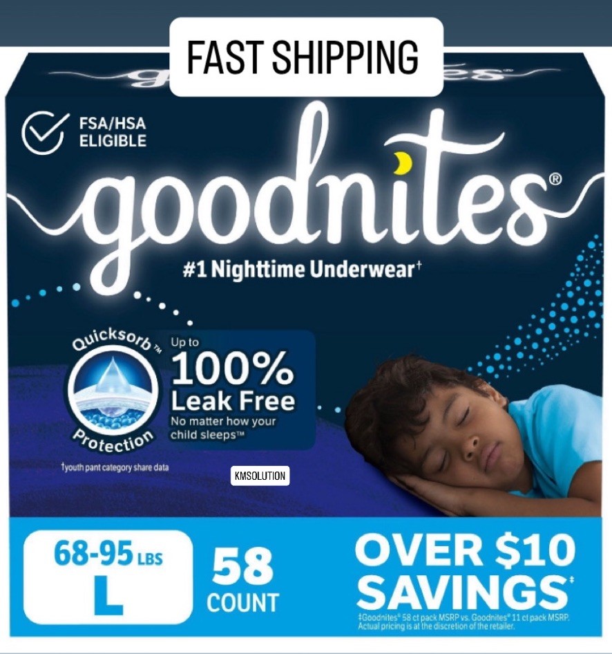 Goodnites Nighttime Bedwetting Underwear For Boys Size L (68-95 lbs) 58 Count 0