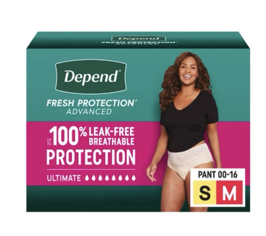 Depend Fresh Incontinence Underwear For Women Size S/M (00-16) 72 Count0