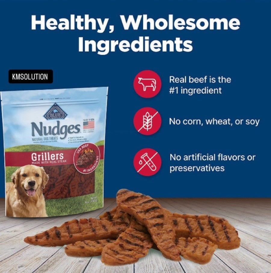 Blue Buffalo Nudges Grillers Steak Flavored Natural Dog Treats, 48 oz.- NEW3
