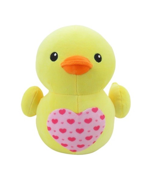 Linzy Yellow Duck Plush 12” Soft Stuffed Animal with Heart Valentine Gift0