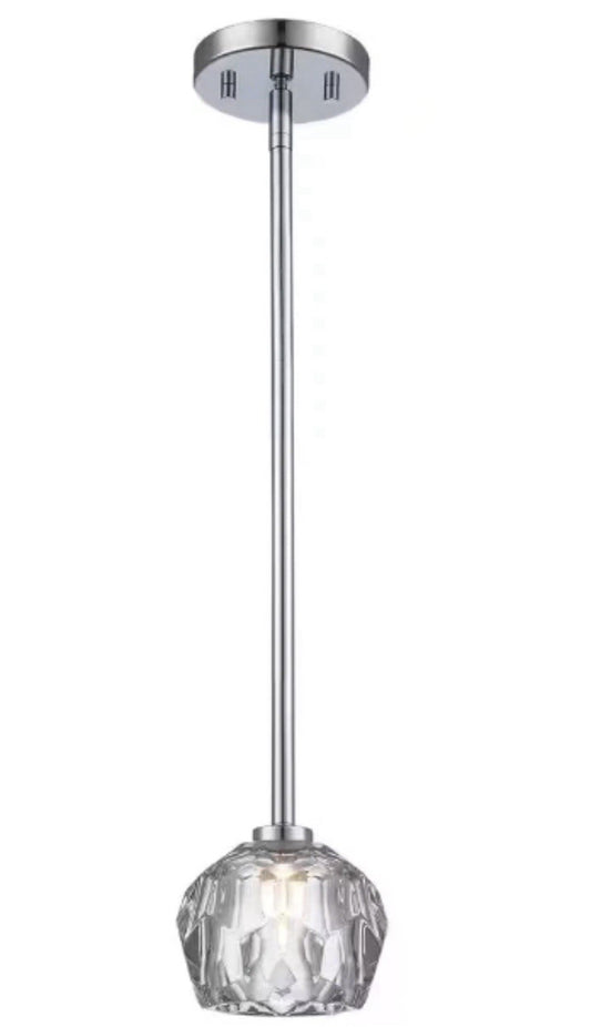 Trans Globe 1-Light Pendant Light Brushed Nickel Clear Glass G9 Dimmable1