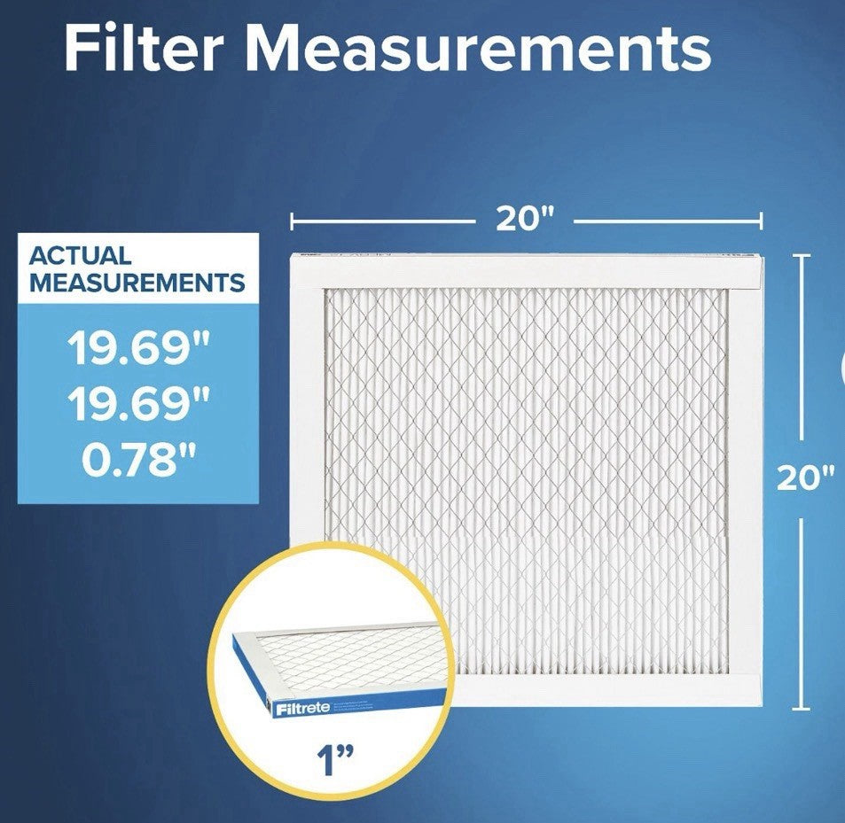 3M Filtrete 20x20x1 MERV 13 MPR 1900 Allergen Bacteria Virus Filter 4PK1
