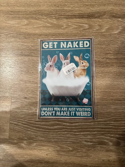 Wall Decoration Rabbits Sign Metal Tin Signs Wall Decor Vintage0