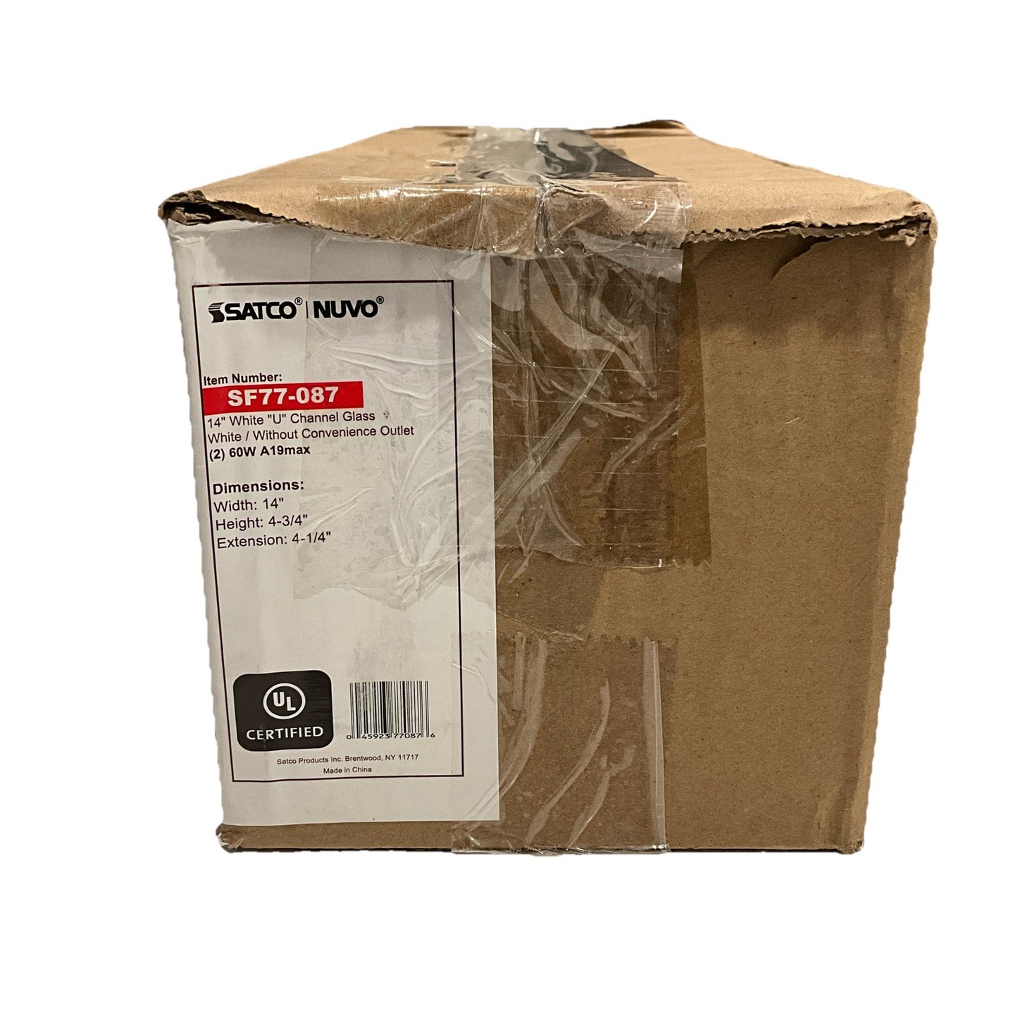 Satco Nuvo White Dressing Light 2 Lights with White Glass 14" A19 - NEW2