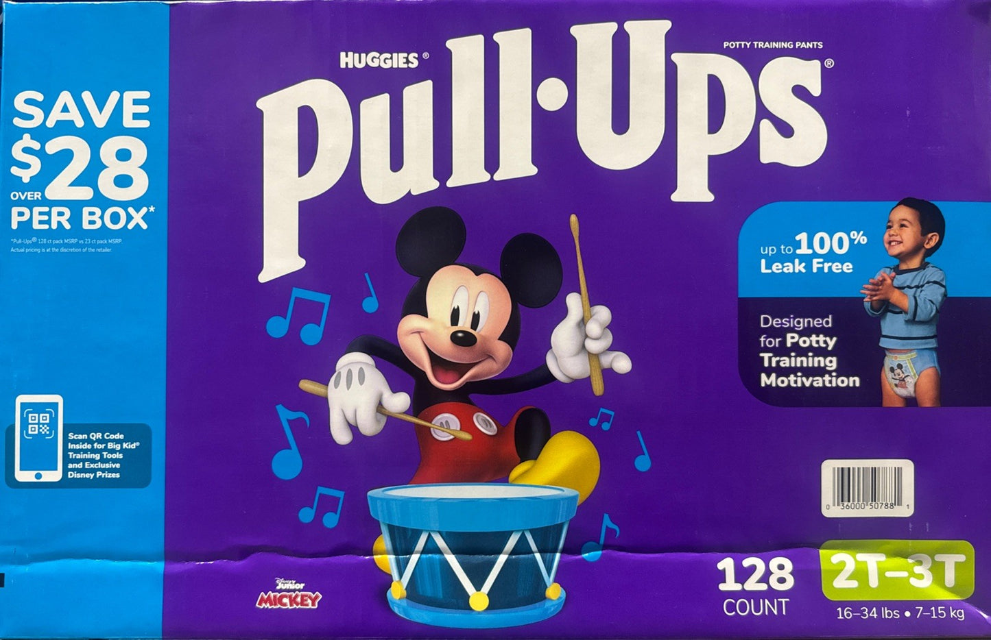 Huggies Pull Ups Training Pants for Boys Size 2T/3T (16-34 lbs) 128 Count - NEW0