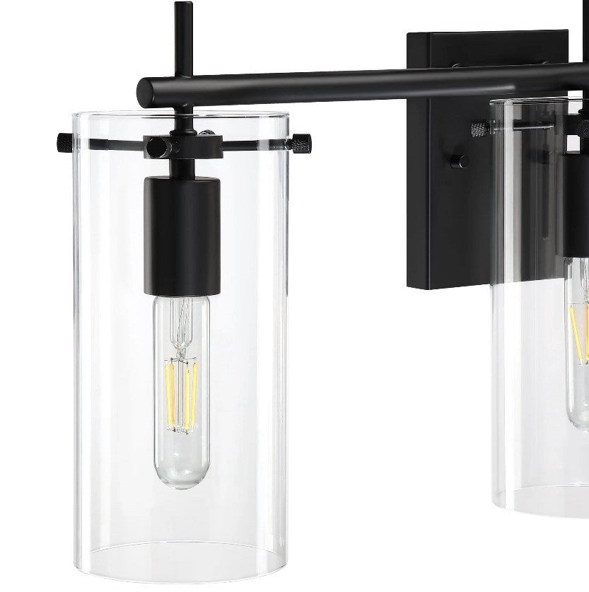 Nathan James Heidi Bathroom Lamp 3 Lights Black Metal Transparent Glass4