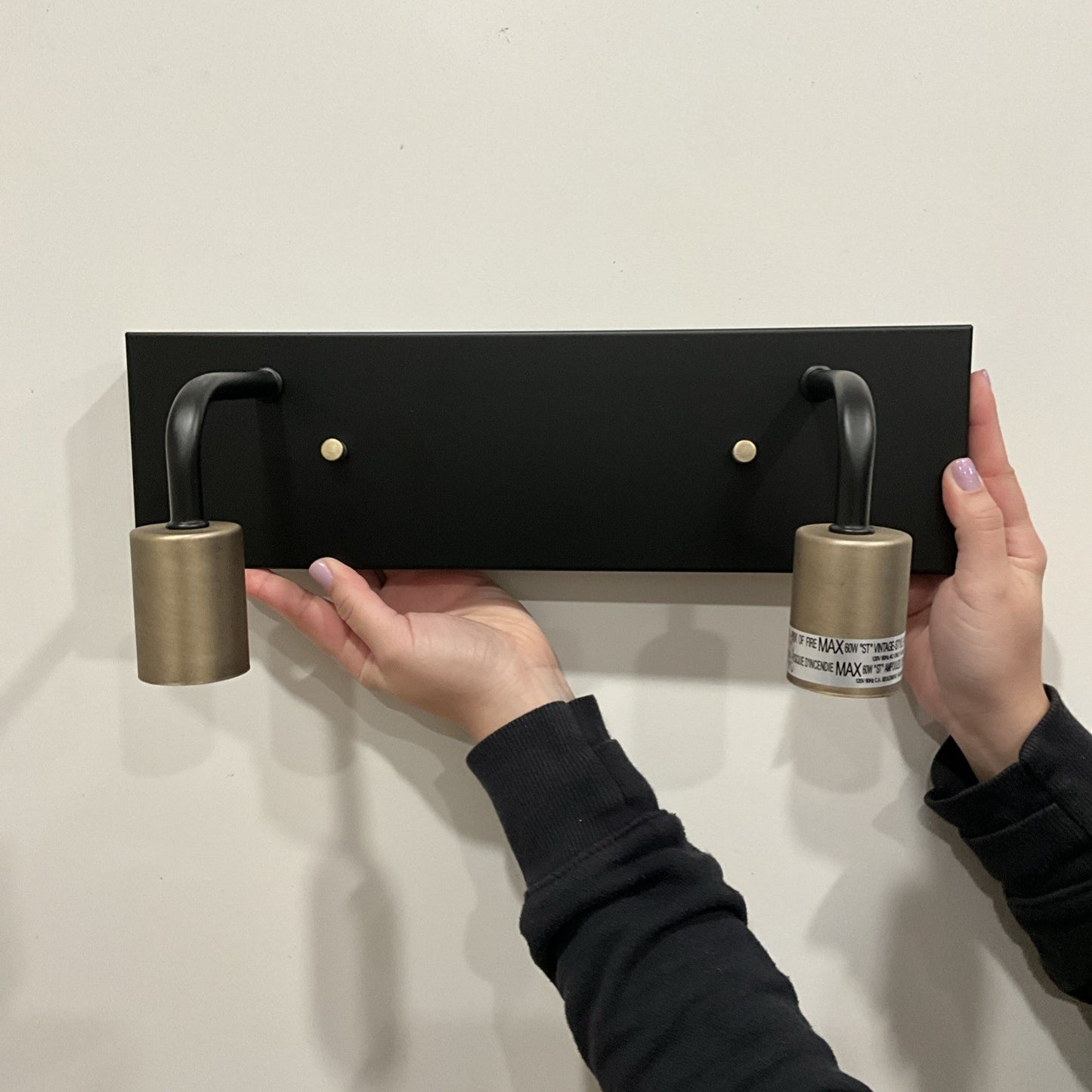 Hampton Bay 2-Light Vanity Bathroom Wall Light Matte Black Bronze 14.58”2