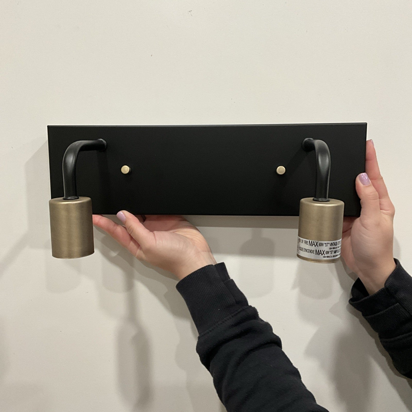 Hampton Bay 2-Light Vanity Bathroom Wall Light Matte Black Bronze 14.58”2