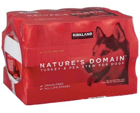 Kirkland Signature Nature’s Domain Canned Dog Food Turkey & Pea Stew Grain Free0