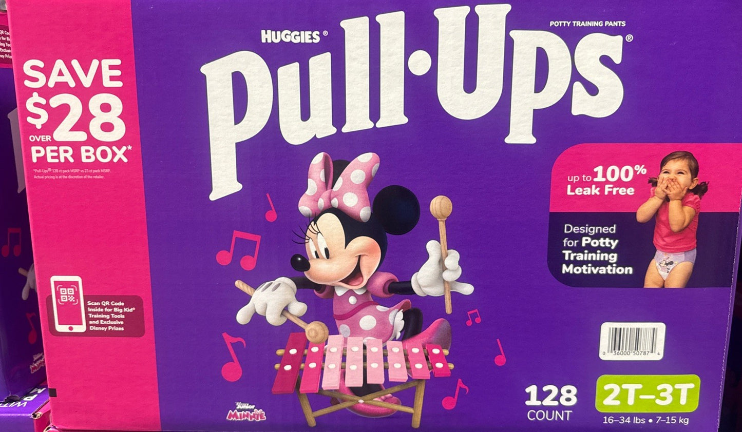Huggies Pull Ups Training Pants for Girls Size 2T/3T (16-34 lbs) 128 Count - NEW0