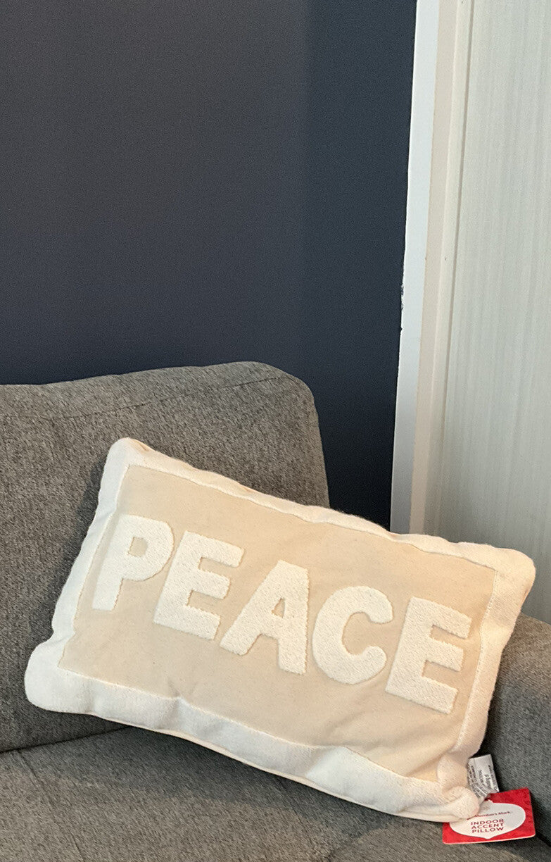Member’s Mark Indoor Accent Pillow “PEACE” for Decoration Christmas 22”x14”0