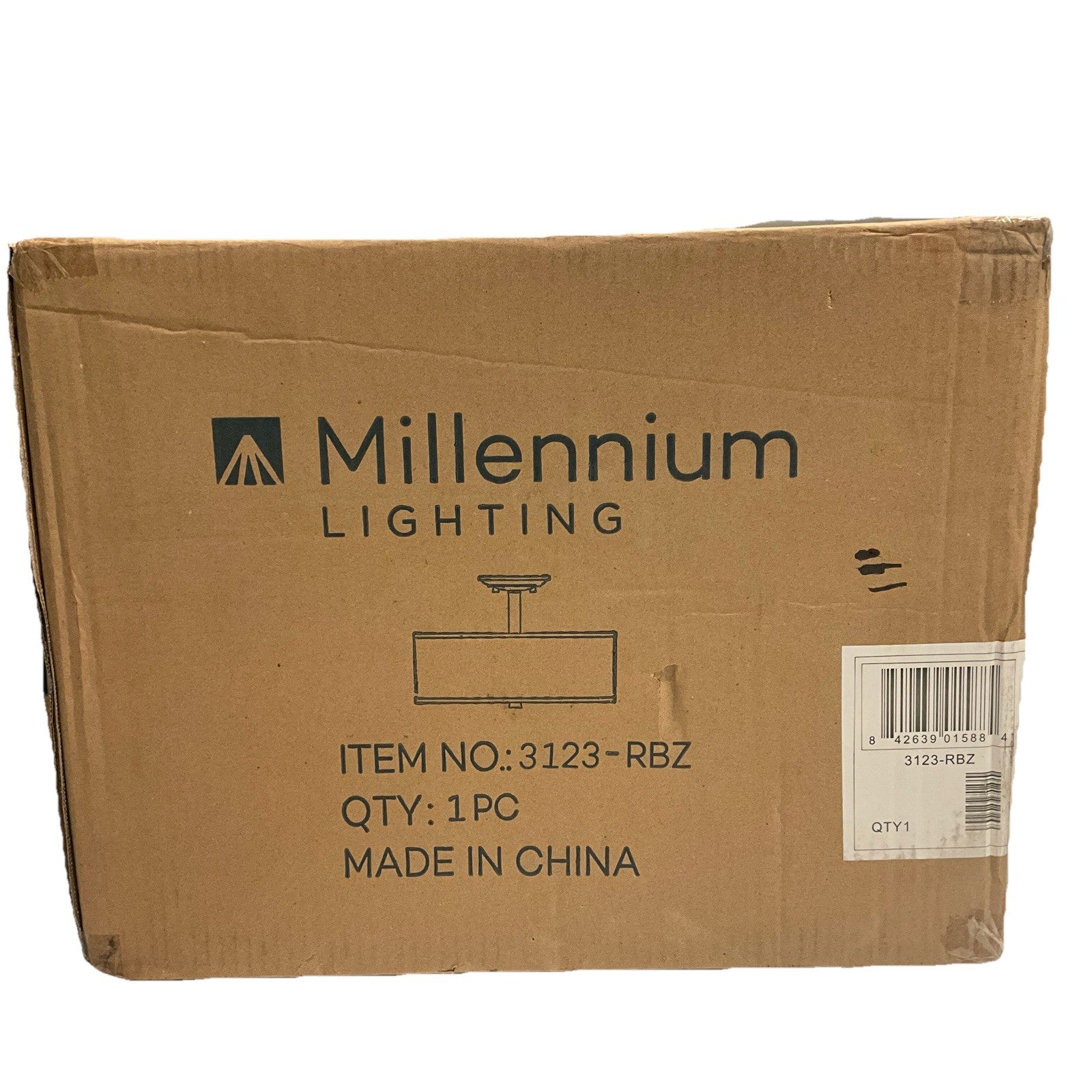 Semi-shad Ceiling Lamp Millennium Bronze Rubbed 3 Lights 3123-RBZ2