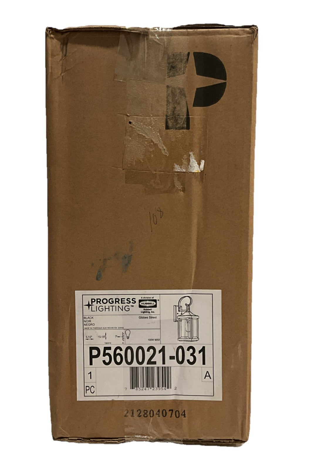 Progress Lighting Gibbes Street Small Outdoor Wall Lantern Black - NEW5