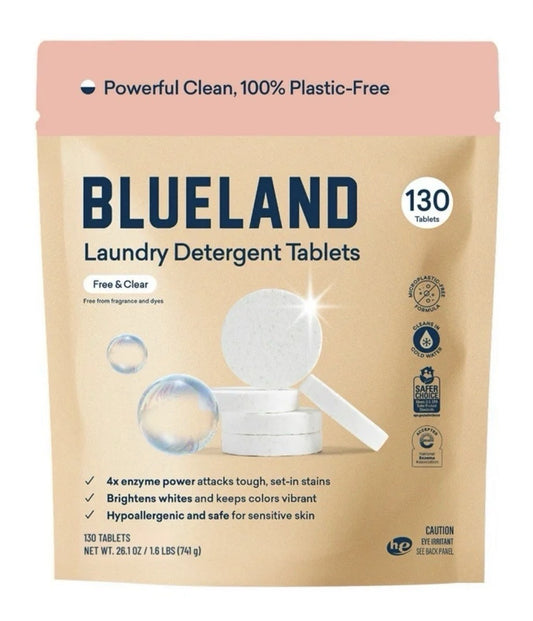  Blueland Laundry Detergent Tablets Free & Clear 130 Ct PlasticFree HE0