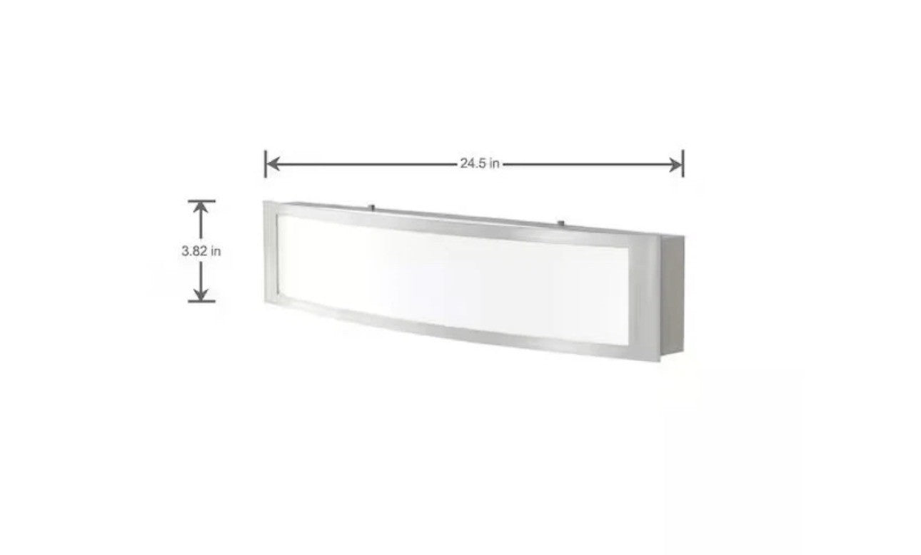 Hampton Bay Woodbury LED Vanity Light 24in Brushed Nickel 3000K 2