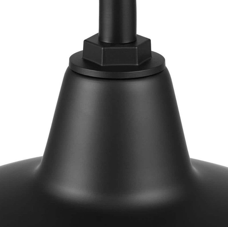 Hampton Bay Easton 14” Outdoor Wall Light Matte Black Barn Lantern Wall Sconce2