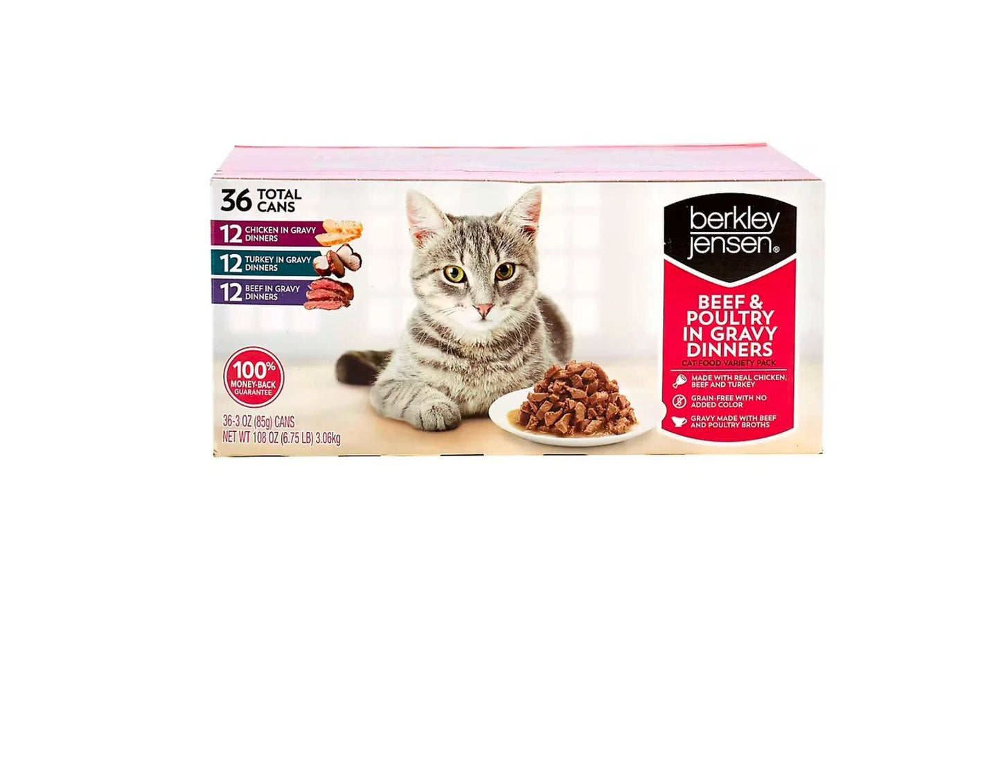 Berkley Jensen Cat Food Beef and Poultry in Gravy Dinners, 36 ct. - NEW0