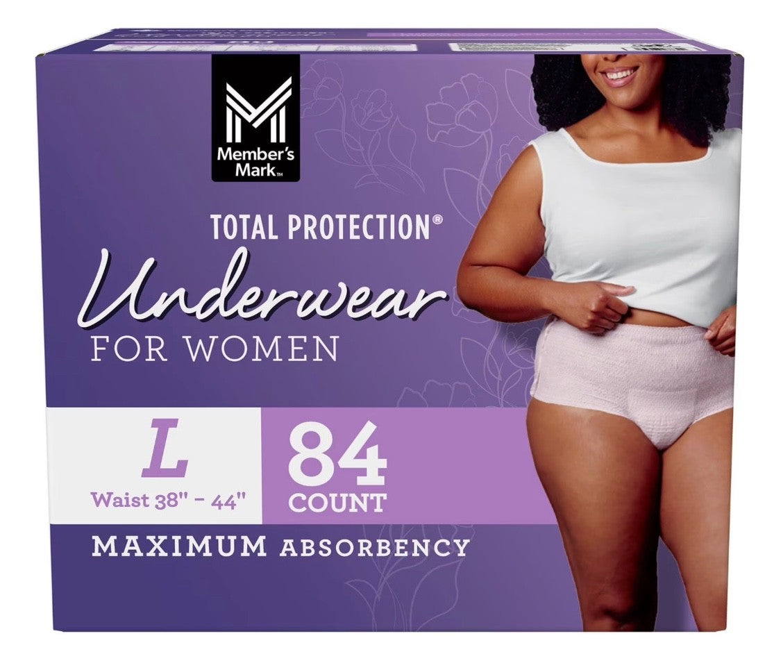 Member's Mark Women’s Incontinence Underwear L 38-44 in | 84 Count0
